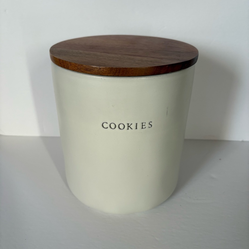 Magnolia Hearth & Hand Cookie Canister with Wooden Lid